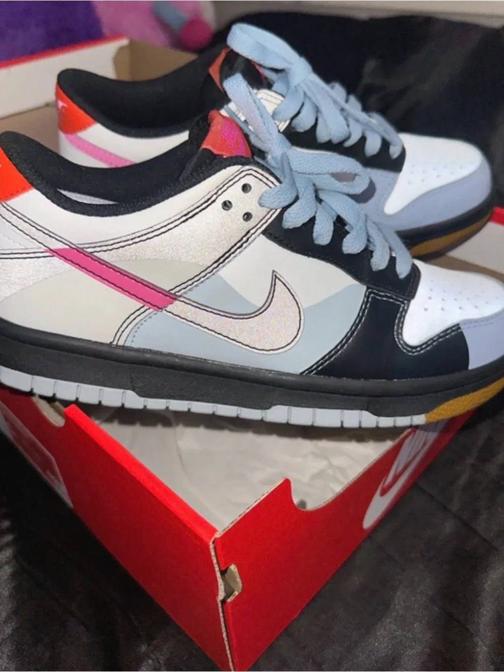 Nike Multi-Color Low-Top Sneakers - Pink, Light Blue & White
